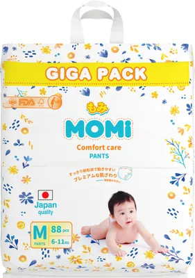 Подгузники-трусики детские Momi Comfort Care Giga М 6-11кг (88шт)