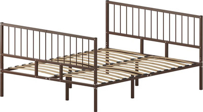 Полуторная кровать Домаклево Металика В4+В4 120х190 (коричневый)