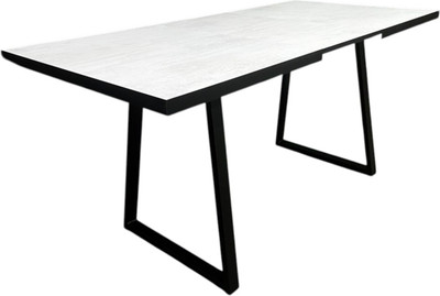 Обеденный стол Васанти Плюс Лофт 120/160x80  (хромикс белый/черный/каркас черный)