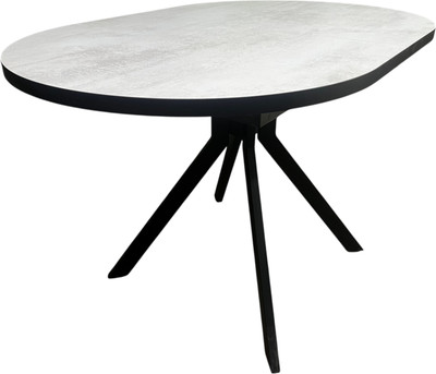 Обеденный стол Васанти Плюс Дорн-1 110/150x70  (хромикс белый/черный/каркас черный)