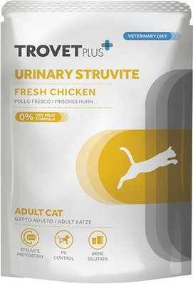 Влажный ветеринарный корм для кошек Trovet Plus Pouch Cat Urinary Struvite (85г)