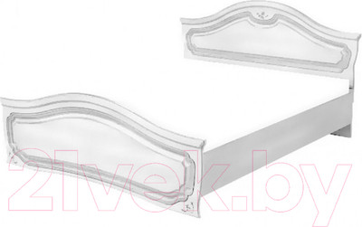 Двуспальная кровать Мебель-Неман Орхидея СП-002-12Д2 (белый полуглянец)