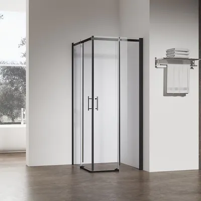 Душевой уголок Veconi 120x90x195 / RV50B-12090-01-C8 (стекло прозрачное/черный)