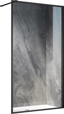 Душевая стенка Veconi 100x200 / KR81B-100-01-C8 (стекло прозрачное/черный)