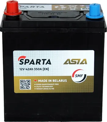 Автомобильный аккумулятор SPARTA Asia 12V L+ рус 350A / B19042P035SC1X (42 А/ч)