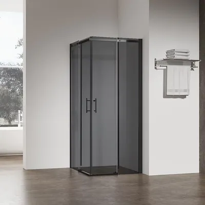 Душевой уголок Veconi 110x80x195 / RV50B-11080-05-C8 (стекло тонированное/черный)