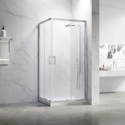 Душевой уголок Veconi 80x80x190 / RV27CH-8080-01-C8 (стекло прозрачное/хром)