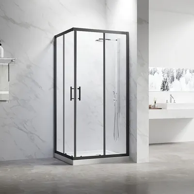Душевой уголок Veconi 110x90x190 / RV27B-11090-01-C8 (стекло прозрачное/черный)