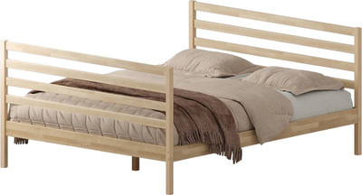 Двуспальная кровать Домаклево Лето 160x200+В2+В2 (натуральный)