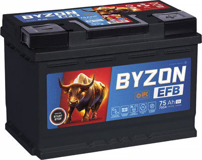 Автомобильный аккумулятор BYZON EFB R+ / BYZ750F (75 А/ч)