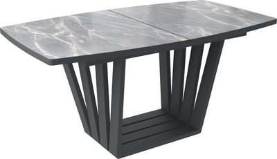 Обеденный стол Listvig Kameron раздвижной 160-205x90 (дуб веллингтон/черный)