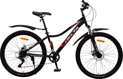 Велосипед DeltA Flex / FLEX26.14.BK-RD (26, черный/красный)