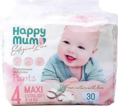Подгузники-трусики детские Happy Mum Maxi 4 (30шт)