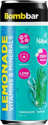 Энергетический напиток Bombbar Vitamins & Minerals Тархун (12x330мл)