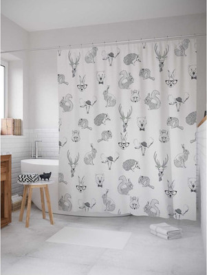 Шторка-занавеска для ванны JoyArty Интеллигентные звери / sc_13579