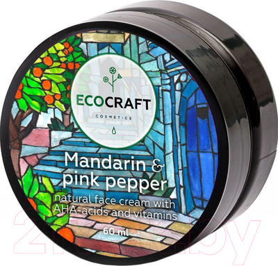 Крем для лица EcoCraft Мандарин и розовый перец с витаминами и АНА-кислотами (60мл)