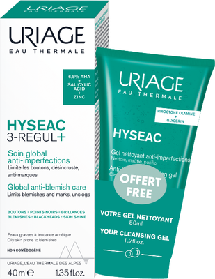 Набор косметики для лица Uriage Hyseac 3 Regul+ Флюид 40мл+Гель для умывания 50мл