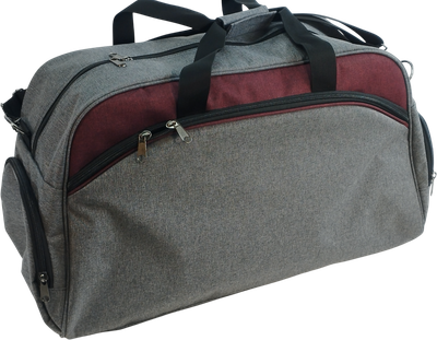 Сумка дорожная No Brand 318-3  (серый/бордовый)
