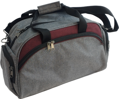 Сумка дорожная No Brand 319-3 (серый/бордовый)