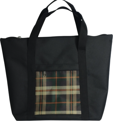 Сумка хозяйственная No Brand 204-3 (черный/клетка)