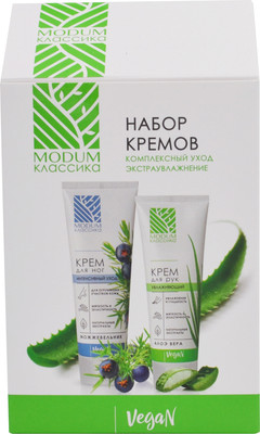Набор косметики для тела Modum Классика Комплексный уход экстраувлажн Крем для рук+Крем для ног (2x75г)