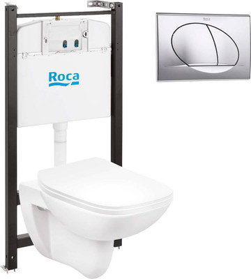 Инсталляция с унитазом подвесным Roca Debba 893104970 + 8901140B2 (с кнопкой)