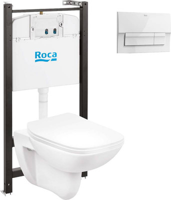 Инсталляция с унитазом подвесным Roca Debba 893104970 + 8901170B0 (с кнопкой)