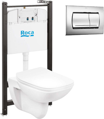 Инсталляция с унитазом подвесным Roca Debba 893104970 + 8901150B1 (с кнопкой)