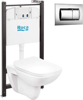 Инсталляция с унитазом подвесным Roca Debba 893104970 + 8901160B1 (с кнопкой)