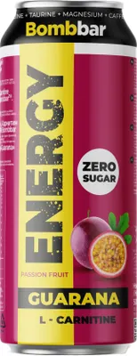 Энергетический напиток Bombbar С Гуараной и L-Карнитином (маракуя, 12x450мл)