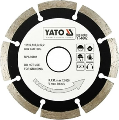 Отрезной диск алмазный Yato YT-6002