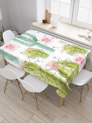 Скатерть JoyArty Акварельные экзотические кактусы / tc_103329 (120x145)