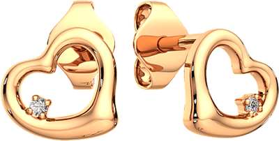 Серьги из розового золота ZORKA 3D0077-9K (с бриллиантами)