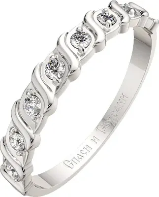 Кольцо венчальное из серебра ZORKA 0210088.REL (р.18, с фианитами)