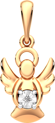 Подвеска из комбинированного золота ZORKA 4D0074.14K.B (с бриллиантом)