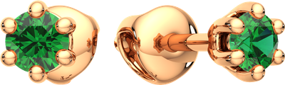 Серьги из розового золота ZORKA 3P2002.14K.R (с изумрудами)
