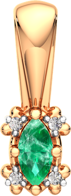 Подвеска из розового золота ZORKA 4D2013.14K.R (с бриллиантами и изумрудом)