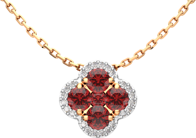 Колье из розового золота ZORKA 5D3098.14K.R (45см, с бриллиантами и рубинами)