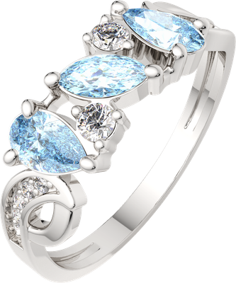 Кольцо из серебра ZORKA 02S40161.ZZ (р.18, с топазами и фианитами)