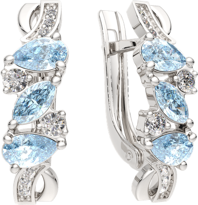 Серьги из серебра ZORKA 03S40161.ZZ (с топазами и фианитами)