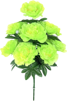 Искусственный букет KlrBy Пионы с добавками / БС022лайм