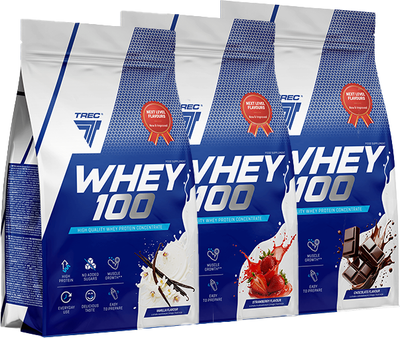 Протеин Trec Nutrition Whey 100 (2700, шоколад/ваниль/клубника)