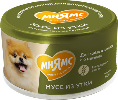 Влажный корм для собак Мнямс Мусс из утки (80г)