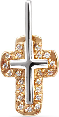 Крестик из комбинированного золота Кристалл C443400226773