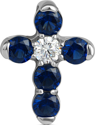Крестик из белого золота Кристалл CM67700226773