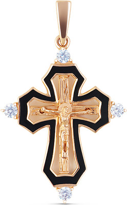 Крестик из желтого золота Кристалл CI71100226773