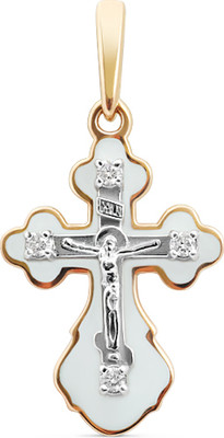 Крестик из желтого золота Кристалл CG61800226773