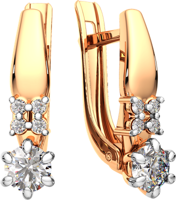 Серьги из розового золота ZORKA 3101185.14K.R.ZZ (с фианитами)