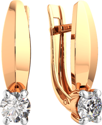 Серьги из розового золота ZORKA 3101500.14K.R.ZZ (с фианитами)