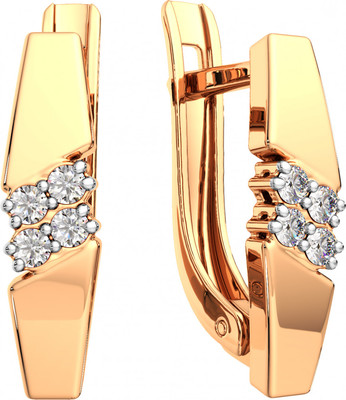 Серьги из розового золота ZORKA 3101532.14K.R.ZZ (с фианитами)